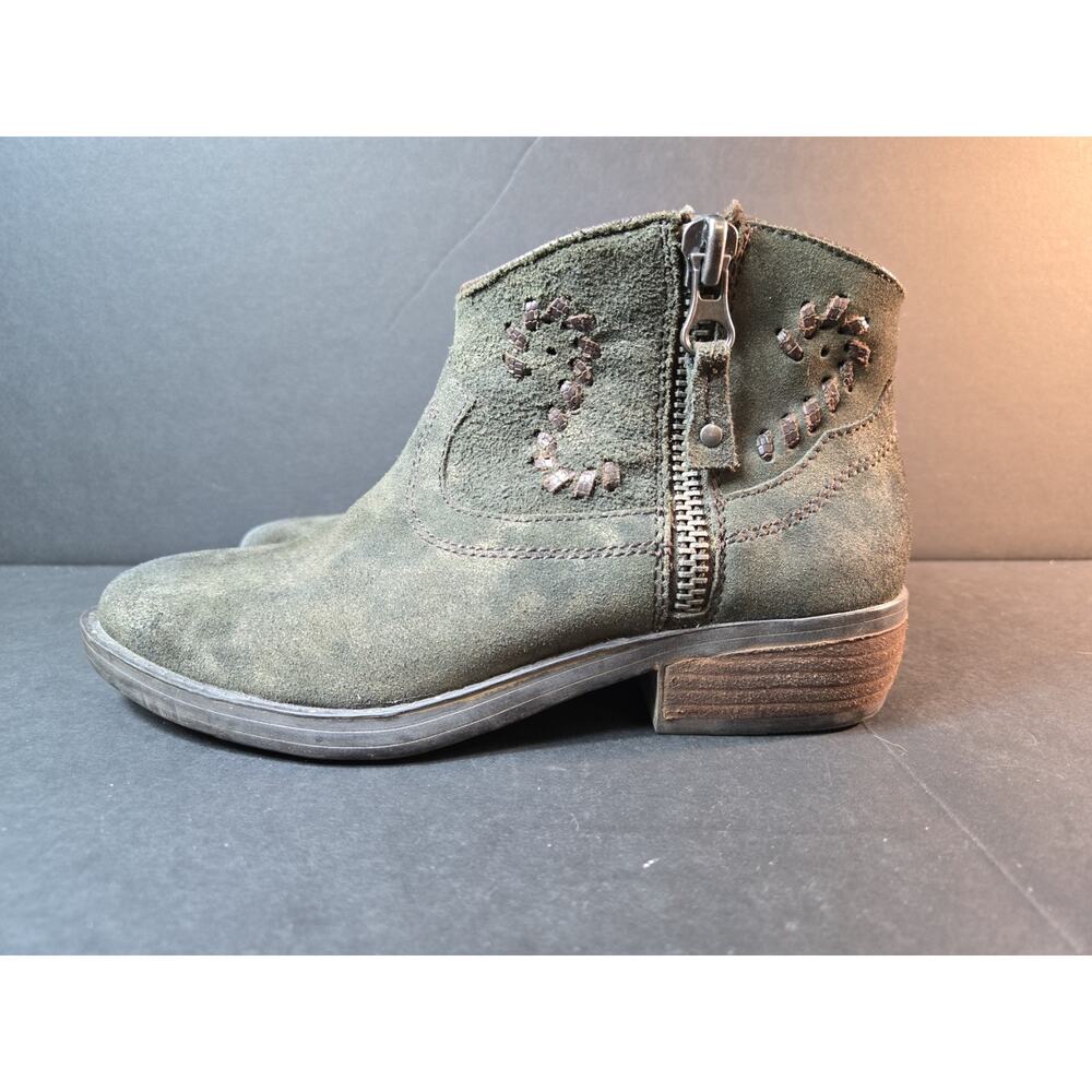 OTBT Trek Grey Suede Leather Zip Ankle Boots Booties 7 M